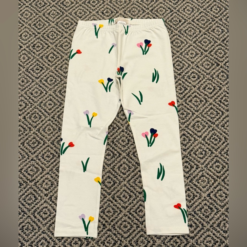 🎉 NWOT 🎉 TBBC Sz 5 Cream Floral Tulip Leggings
